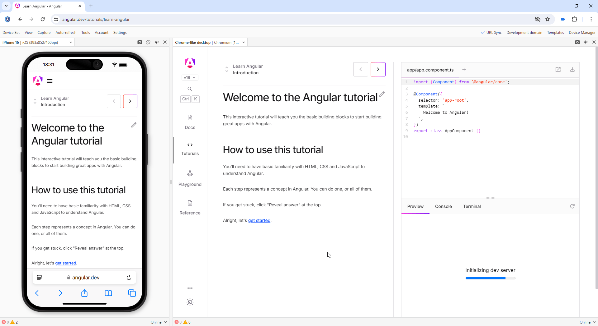 Responsive test on iPhone 16 and Chrome-like desktop